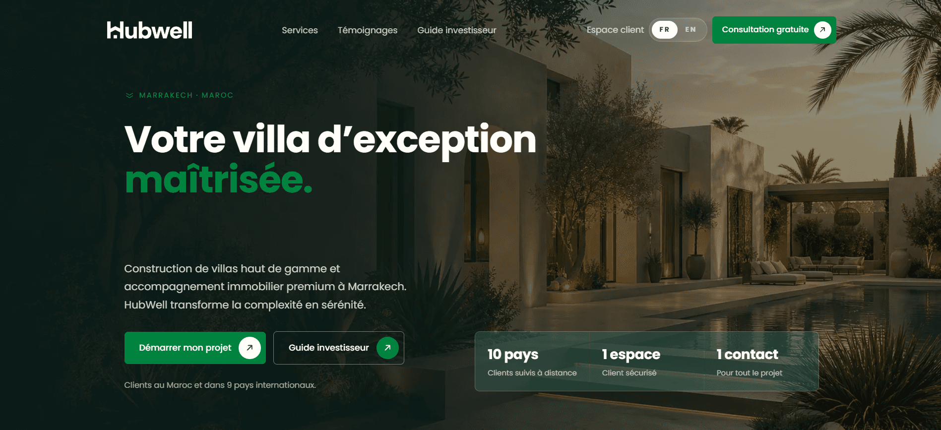 Hubwell — capture du site